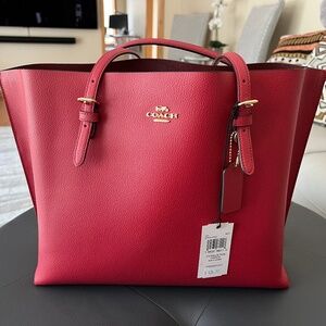 Coach Leather Mollie Tote Red